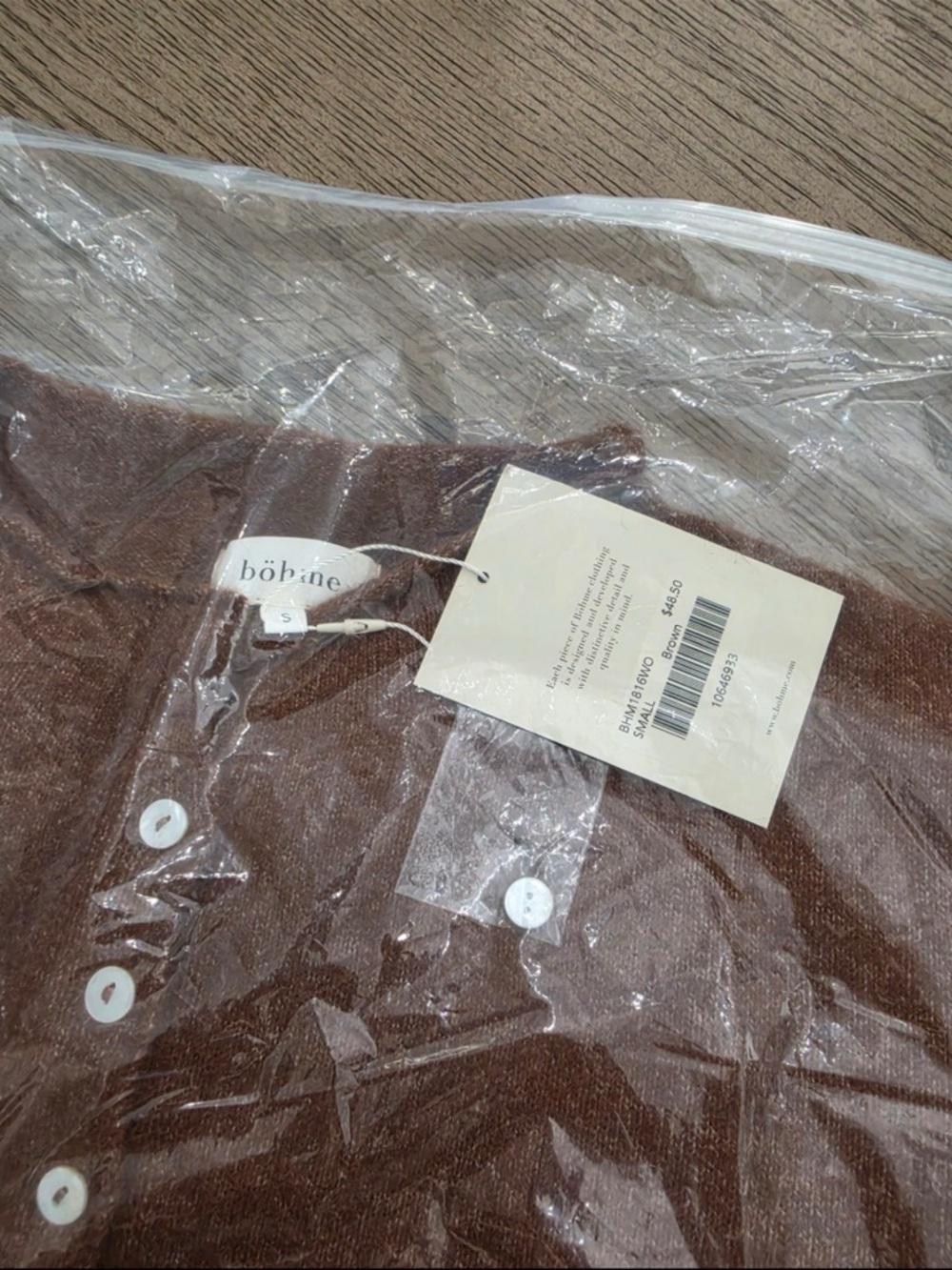bohme Brown Cropped Button-Front Cardigan - Picture 2 of 3